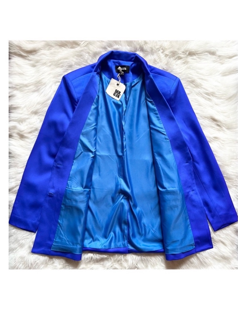 New! SER.O.YA Vienna Oversized Blazer Jacket in Royal Blue - Picture 10 of 12